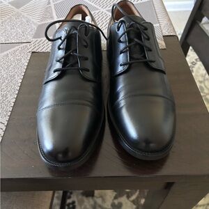 Cole Haan Black Leather Cap-Toe Derby Shoes - Men